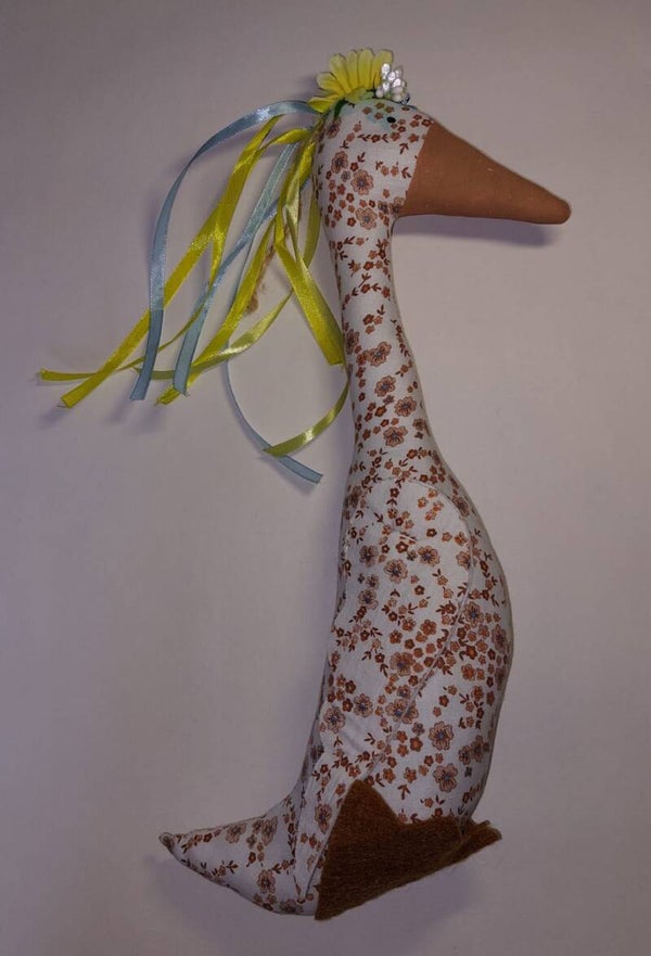 Handgemaakte Stoffen Gans "Zomerbloem"