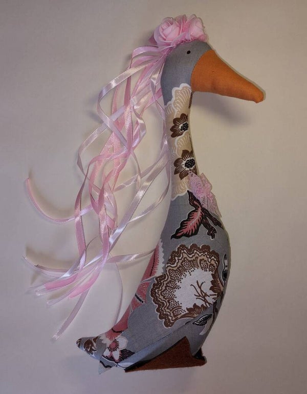 Handgemaakte Stoffen Gans "Romantic Rose"