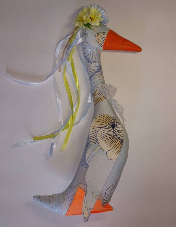Handgemaakte Stoffen Gans "Sunny Bloom"