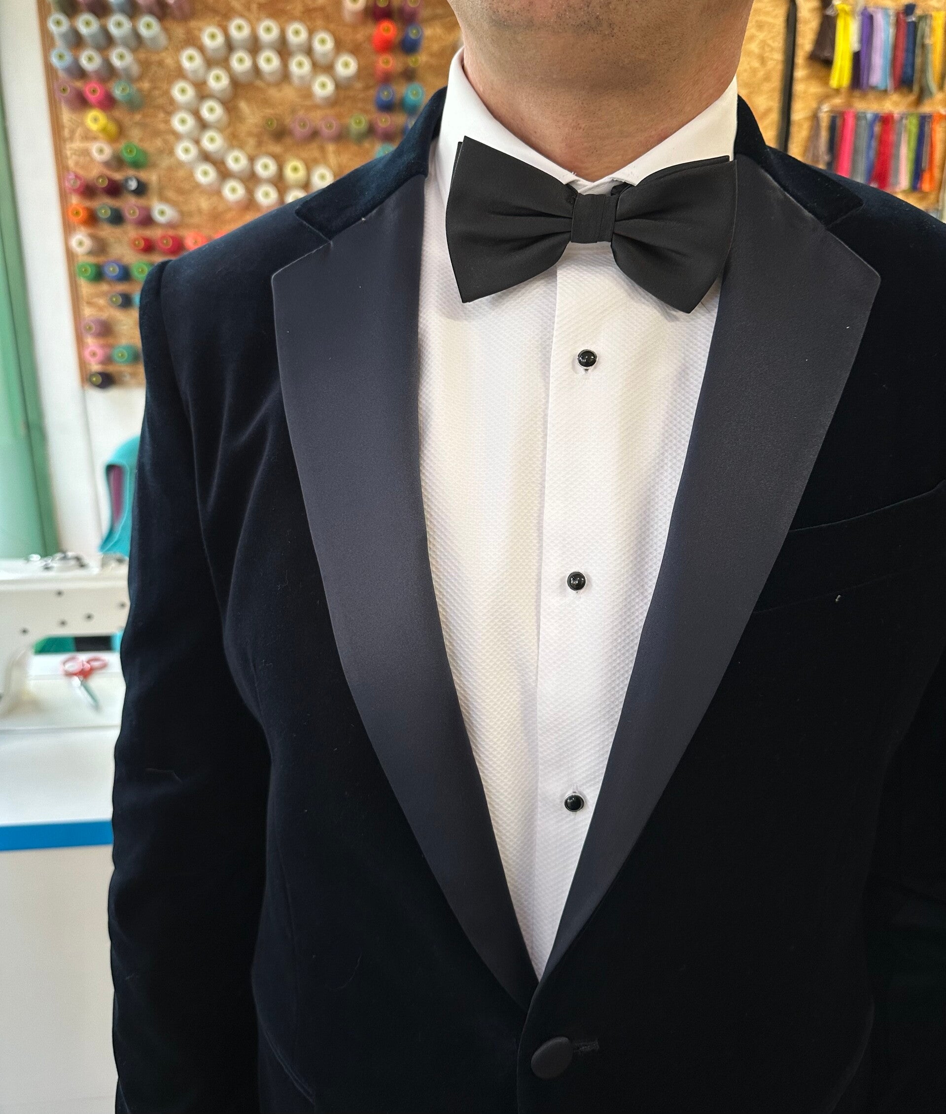 Dinner jacket and bow tie fitted at Summertown Tailoring, Oxford