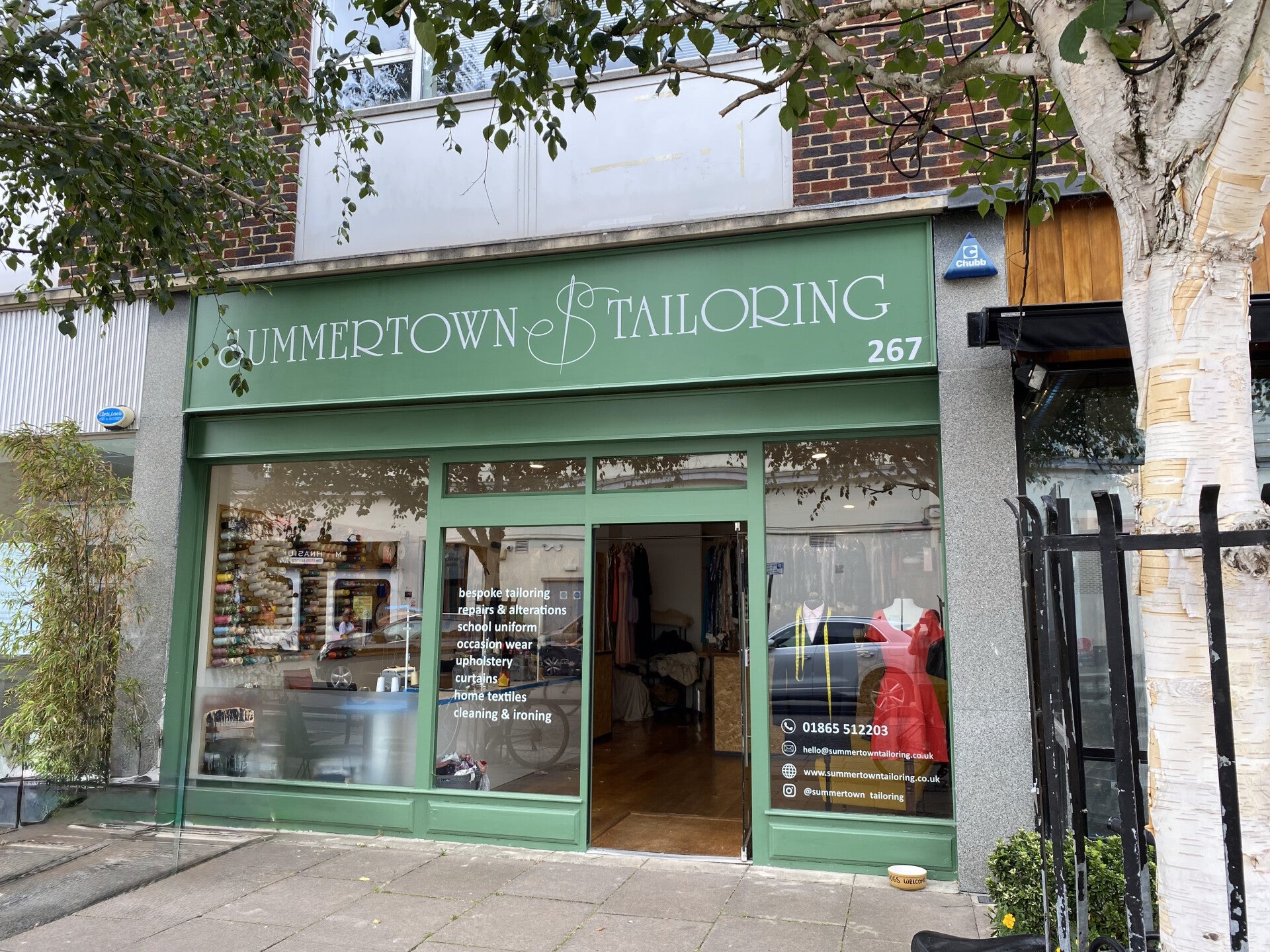 Summertown Tailoring shopfront on the Banbury Road, Oxford