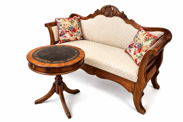 Antikes Biedermeier Sofa / Sitzbank – Nussbaum – sehr dekorativ