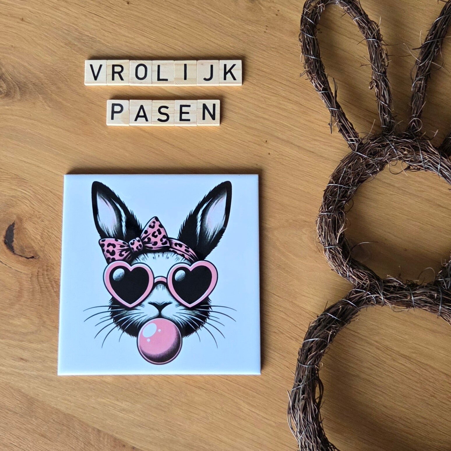 Tegeltje 'bubblegum bunny'