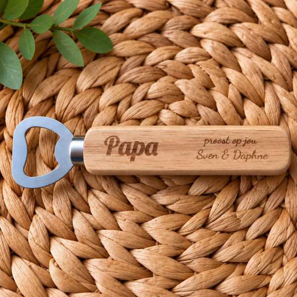 Bieropener 'papa proost op jou' met naam