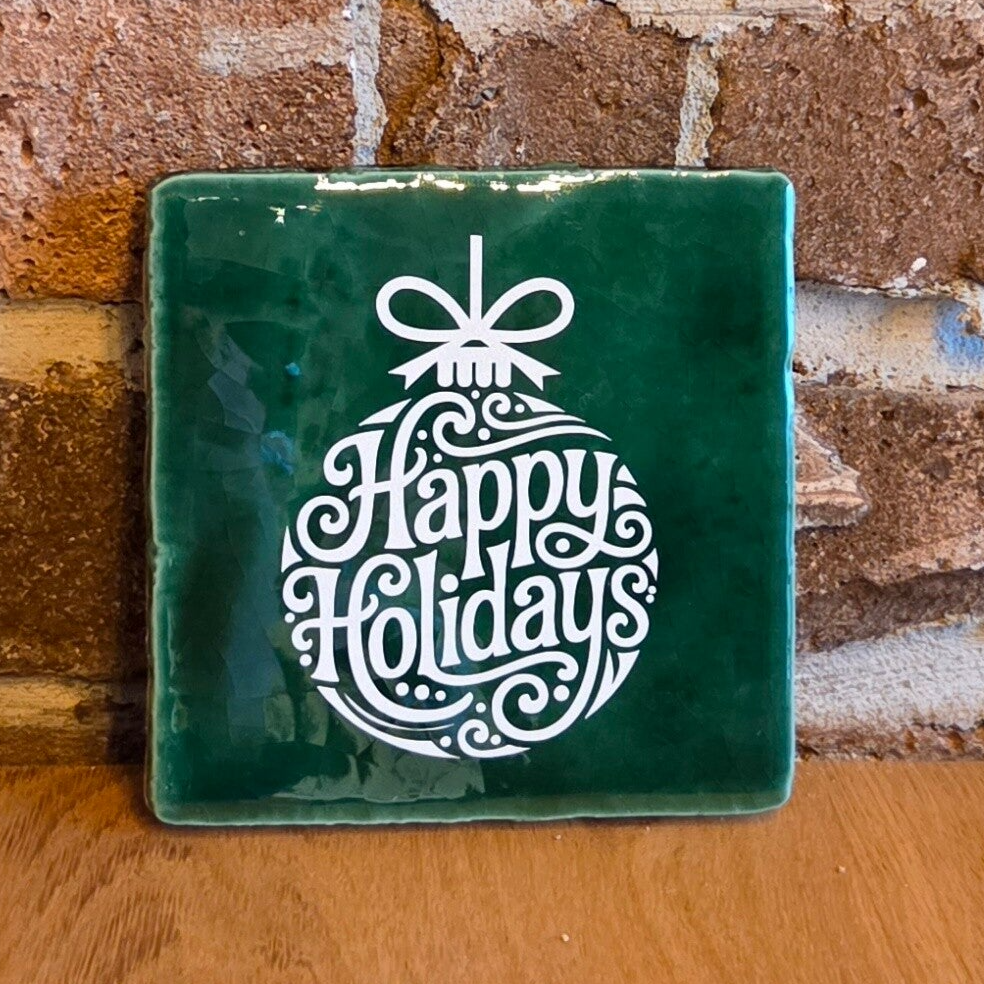 Tegeltje 'happy holidays'
