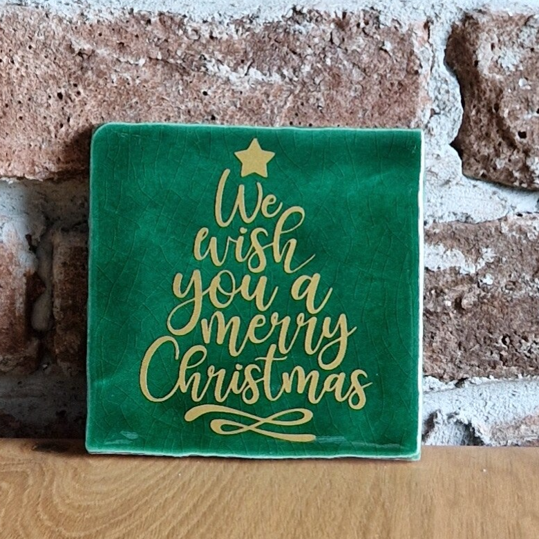Tegeltje 'we wish you a merry christmas'