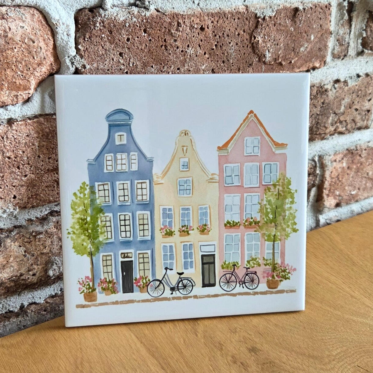 Tegeltje 'Amsterdamse grachtenpandjes'