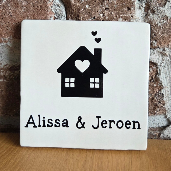 Tegeltje 'huisje vol liefde'