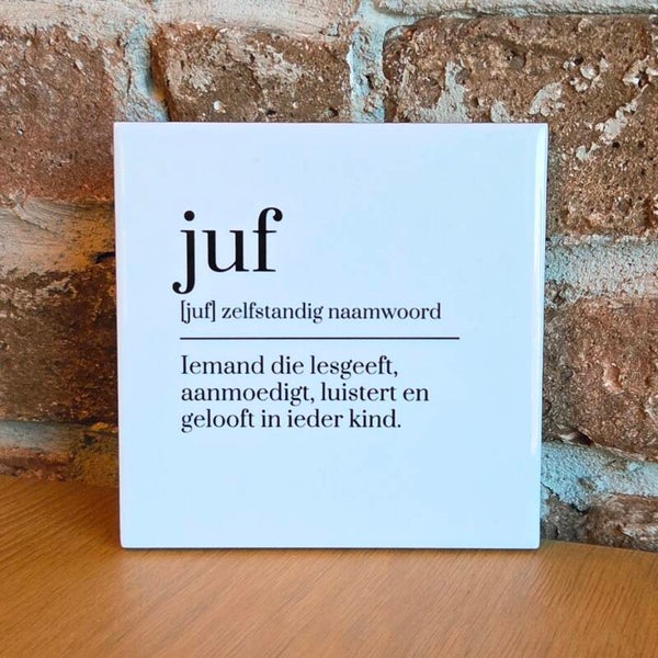 Tegeltje 'juf'
