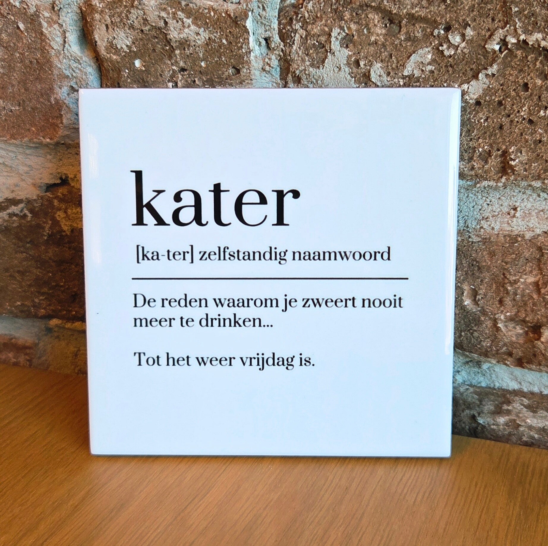 Tegeltje 'kater'