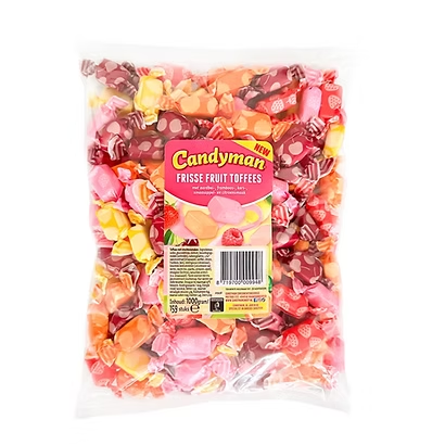 Candyman Frisse Fruit Toffees zak 1kg