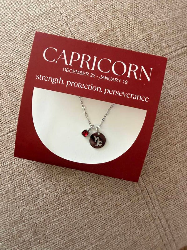 Zodiac pendants with birthstone stainless steel