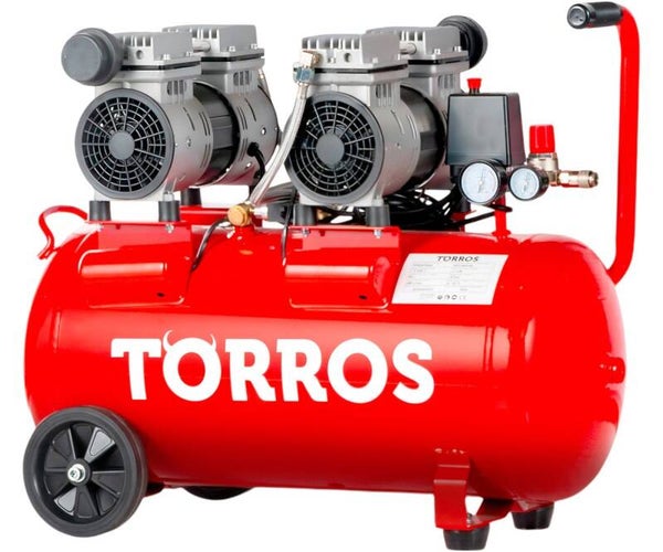 Compressor geluidsarm olievrij ketel 50 L 1,5 kW / 2 Pk 280 L/min 8 bar 78 dB(A) 230V Torros