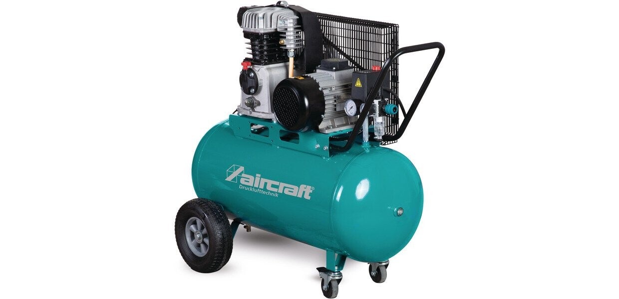 Mobiele compressor riemaandrijving met olie ketel 200 L 5,5 kW / 7,5 Pk 10 bar 850 l/min 400V Aircraft