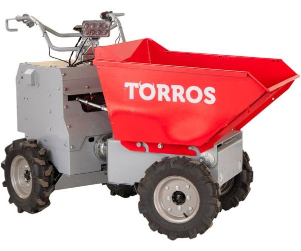 Elektrische knikdumper 4x4 wielaandrijving 350kg 158 l hydraulisch kippen, batterij 48V Torros