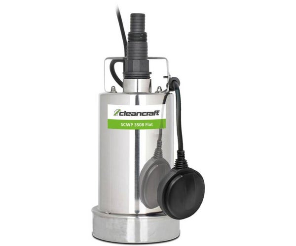 Dompelpomp roestvrij stalen behuizing voor helder water tot 1 mm restniveau capaciteit 7500 l/h opvoerhoogte 8 m 0,35 kW 230 V Cleancraft