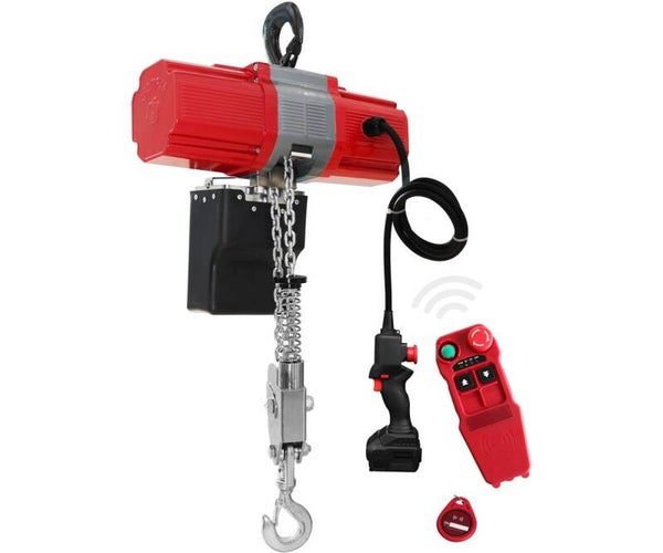 Batterij kettingtakel 990 kg, hefhoogte 6 m + 4 Ah accu draadloze afstandsbediening MW Tools