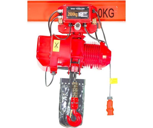 Elektrische kettingtakel 990 kg 6 meter met trolley + draadloze remote MW Tools
