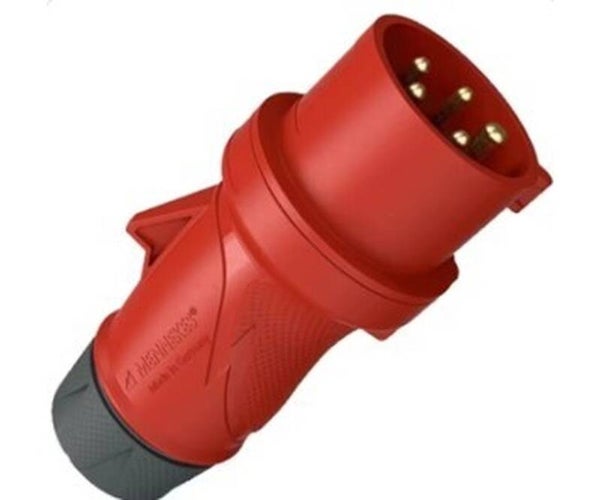 CEE stekker mannelijk 5 polen 16A 3x400V rood MW-Tech