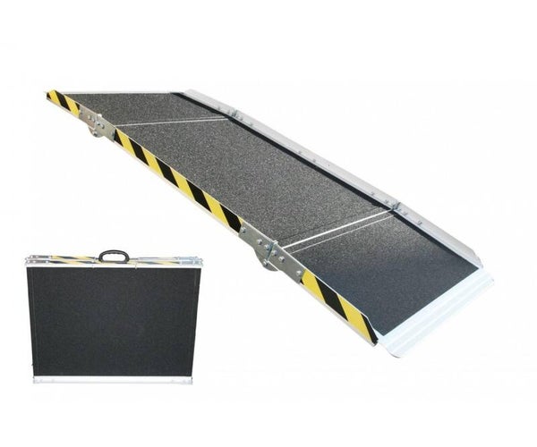 Oprijplaat aluminium 270 kg lengte 1850 mm x breedte 750 mm 3-ledig inklapbaar MW Tools
