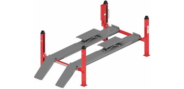 4-koloms hydraulische hefbrug 5,5 ton met uitlijnfunctie en hulplift 4 ton MW Tools