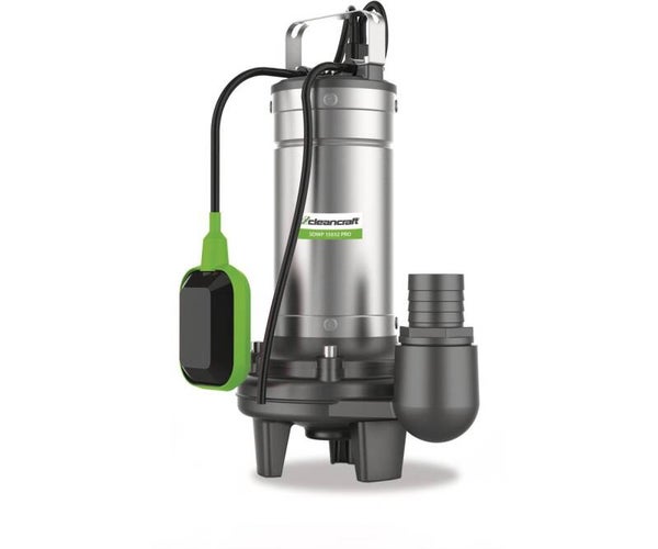Vuilwaterpomp rvs en gietijzeren behuizing capaciteit 31980 l/h opvoerhoogte 19 m 1,5 kW 230 V Cleancraft