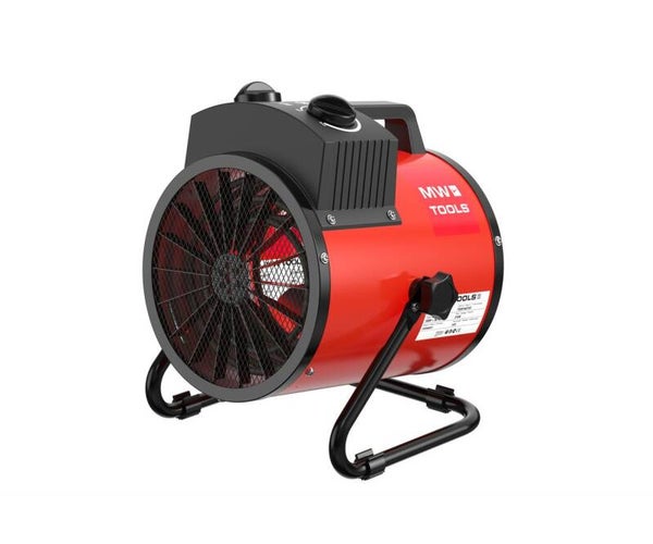 Warmeluchtblazer elektrisch 3 kW - 230V - Regelbare thermostaat en blaashoek - Draagbaar - IP24 MW Tools
