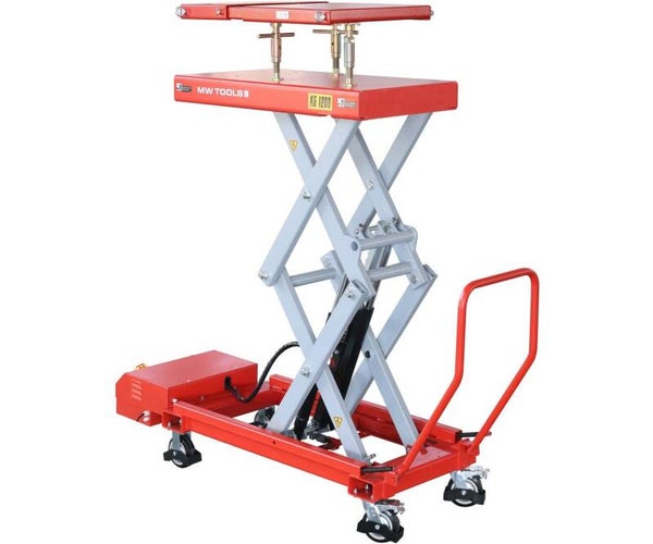Elektrische verrijdbare heftafel 1200 kg - Hefhoogte 2055 mm - Extra opzettafel - 230V - Platform 1100 x 596 mm MW Tools