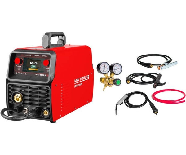 MIG lasinverter 200 A synergisch - Pulse & Double Pulse - Multiproces - MIG/MAG, MMA en TIG Lift MW Tools