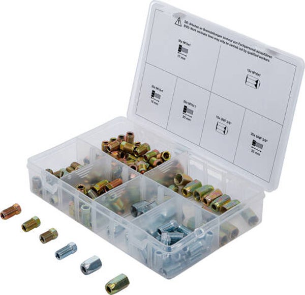 Assortiment wartels en schroeven voor remleiding-schroefverbindingen | 135-dlg.