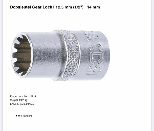 Dopsleutel Gear Lock | 12,5 mm (1/2") | 14 mm