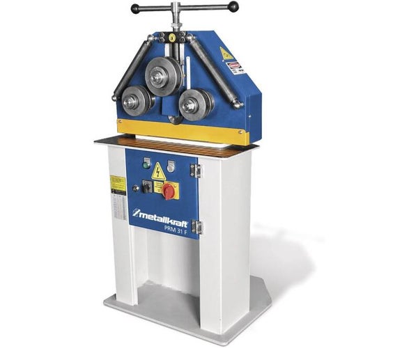Professionele elektrische profielwals 3 walsen 2 aangedreven horizontaal verticaal te plaatsen 0,75 kW 400V Metallkraft