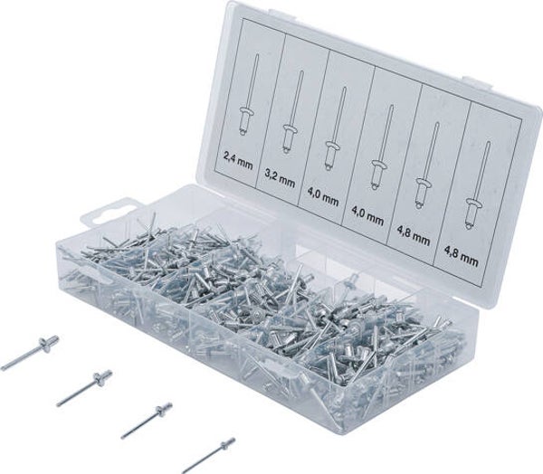 Popnagel assortiment | aluminium | 2,4 - 4,8 mm | 400-dlg.
