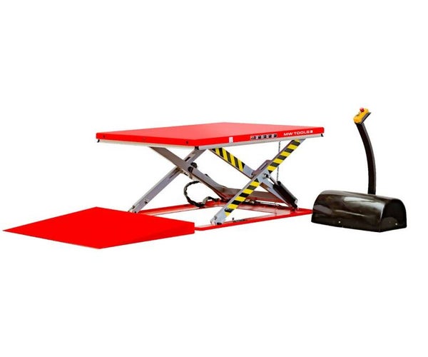 Elektro-hydraulische schaarheftafel oprijplaat 1000kg 3x400V tafel 1450 x 1140 mm MW Tools