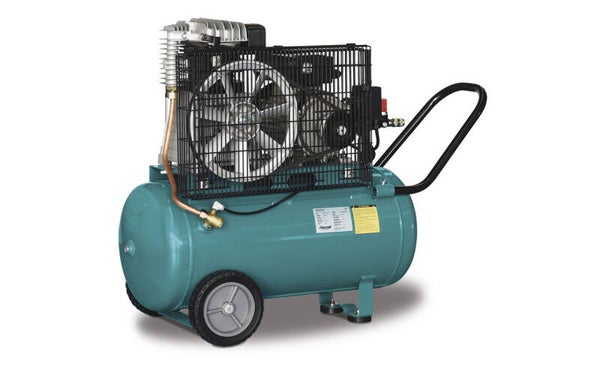 Mobiele compressor riemaandrijving met olie ketel 50 L 2,2 kW / 3 Pk 10 bar 418 l/min 230V Aircraft