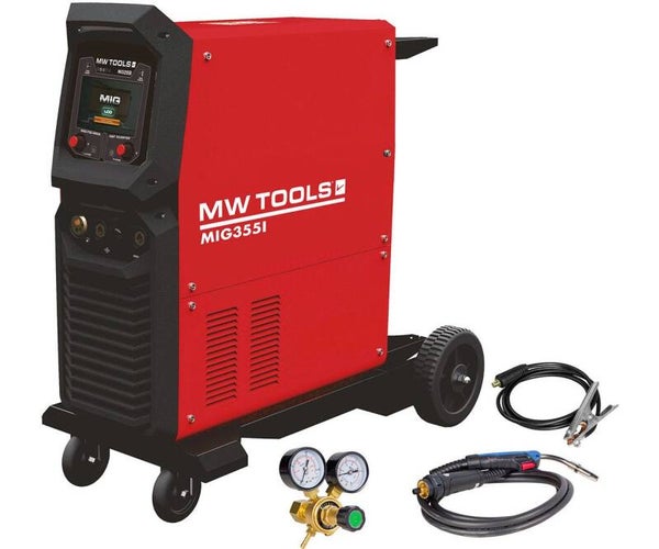 MIG industriële synergie lasinverter LCD 350A + accessoires MW Tools
