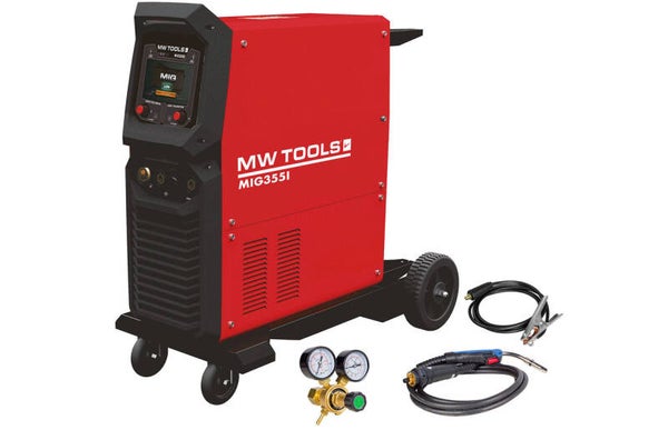 MIG industriële synergie lasinverter LCD 350A + accessoires MW Tools