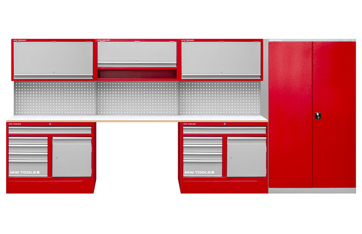 Werkplaatsmeubilair 4,4M met kast MW Tools