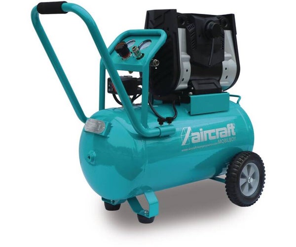 Mobiele compressor geluidsarm olievrij ketel 50 L 1,3 kW / 1,75 Pk 230 L/min 10 bar 230V Aircraft