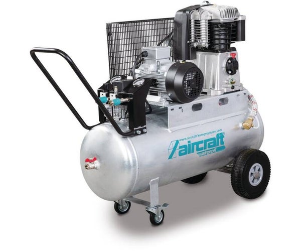Mobiele compressor riemaandrijving met olie verzinkte ketel 100 L 4 kW / 5,5 PK 10 Bar 650 l/min 400V Aircraft
