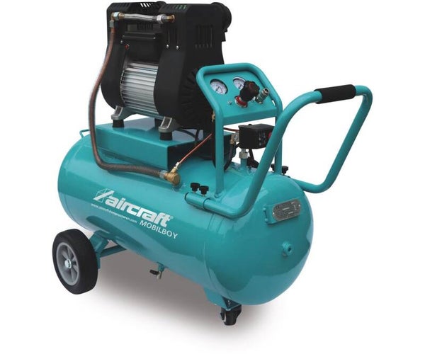 Mobiele compressor geluidsarm olievrij ketel 90 L 1,55 kW / 2,10 Pk 320 L/min 8 bar 230V Aircraft