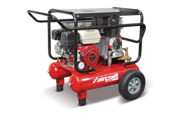 Bouwcompressor mobiele benzine 2X10L 4,81kW/6,53Pk 285L/min 10 bar Aircraft