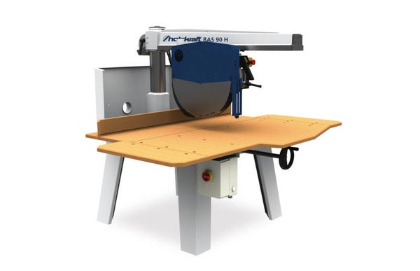 Radiaalzaag voor het zagen en afsnijden van vloerplanken zaagblad 565 mm 5,5 kW 400V dwarssnede 850x20 mm Holzkraft