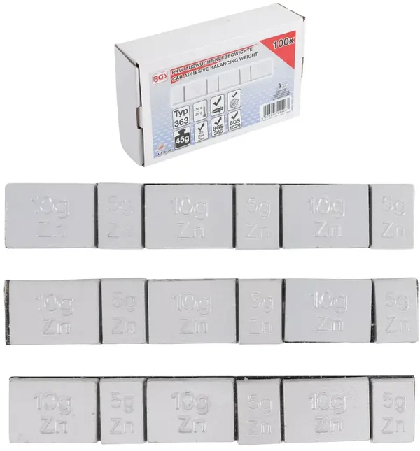 Balanceer plakgewicht | type 363 | 45 g | 100-dlg.