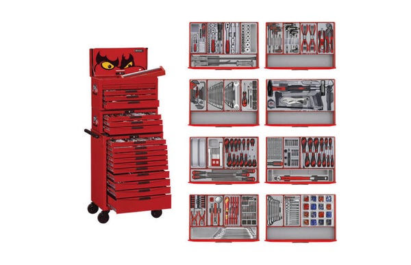Gereedschapsset rood midi master 19 laden - Set 498-delig Teng Tools