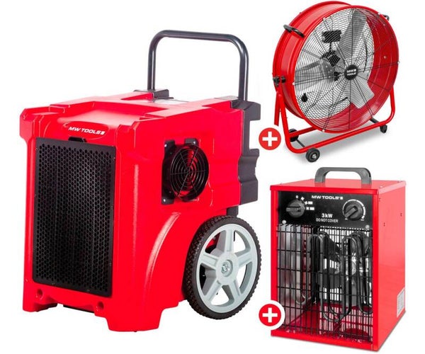 Set bouwdroger BDP50 + ventilator MV600L + heater WEL03 MW Tools