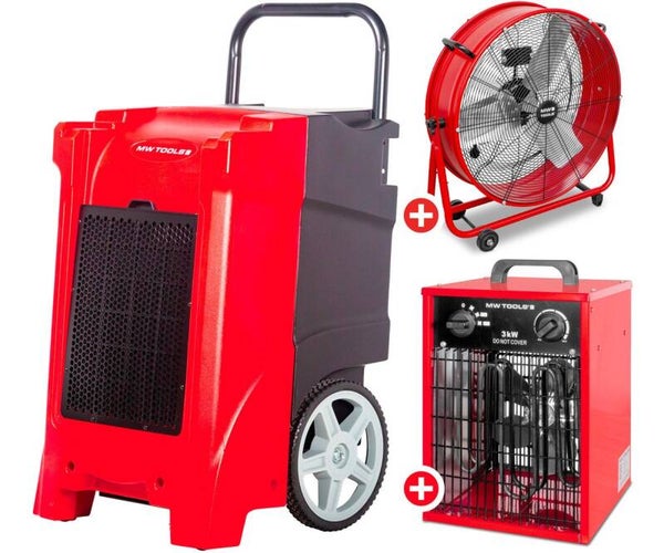 Pack BDP90 bouwdroger + MV600L ventilator + heater WEL03 MW Tools