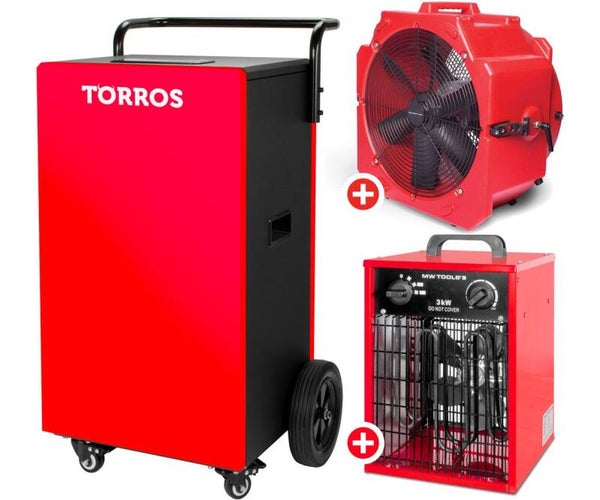 Set BDM90N bouwdroger + MV500PPL ventilator + heater WEL03 MW Tools