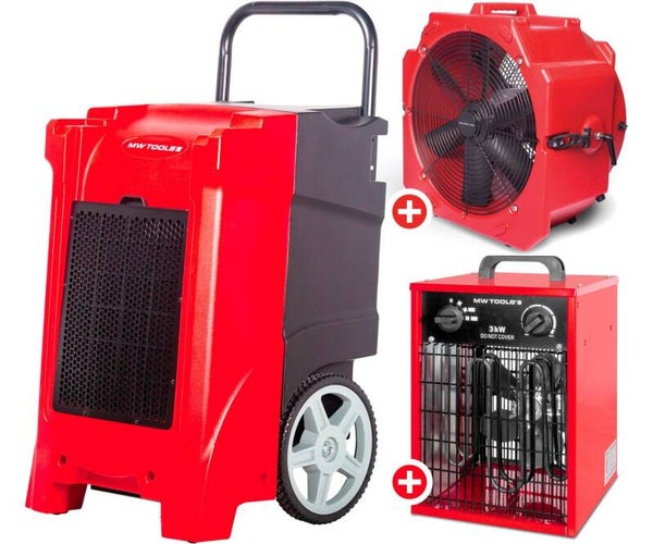 Set industriële bouwdroger BDP90 + ventilator MV500PPL + heater WEL03 MW Tools