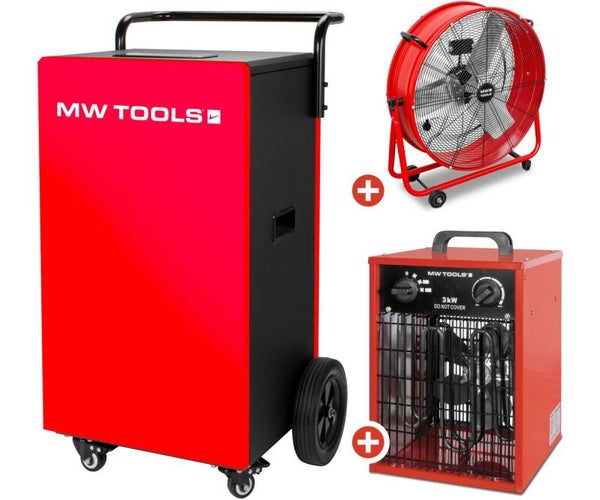 Set BDM90N bouwdroger + MV600L ventilator + heater WEL03 MW Tools